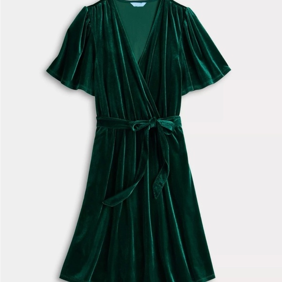 Draper James Flutter Sleeve Tie Waist Velvet Dress NWT - Picture 5 of 10